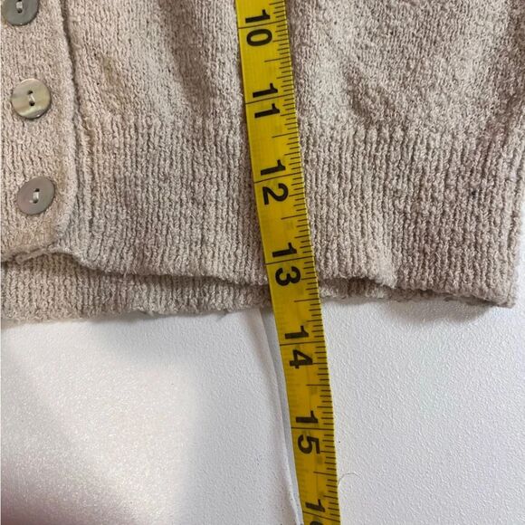 zara tan light brown cropped cardigan button up sweater coquette cottagecore y2k - Picture 7 of 7